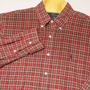 Ralph Lauren Plaid Button Down Shirt Long Sleeve Classic XL